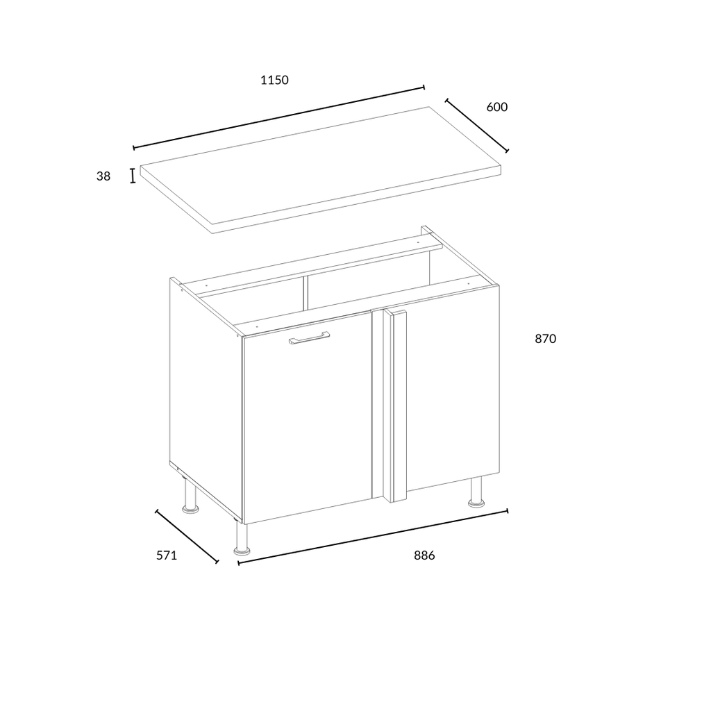 Turin  base cabinet