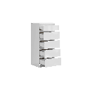 Tetrix chest of drawers 50 cm with 5 drawers, white gloss