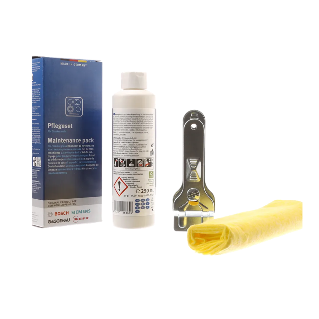 Maintenance pack for ceramic glass and induction hobs