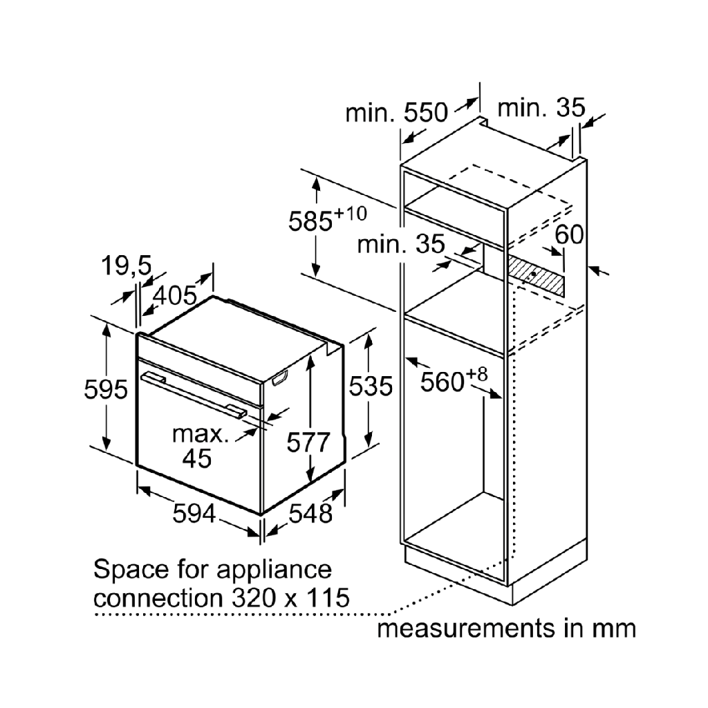 Series 8 built-in oven 60 x 60 cm black