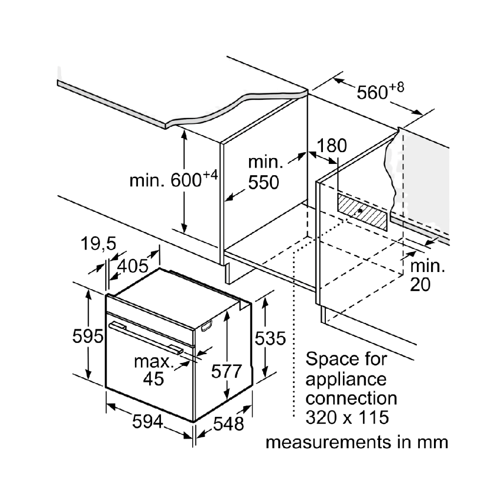 Series 8 built-in oven 60 x 60 cm black