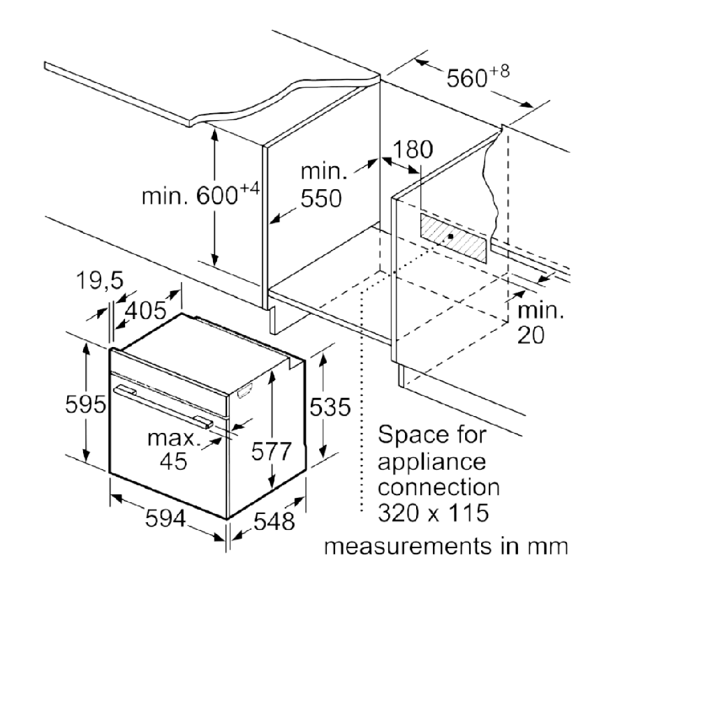 Series 8 built-in oven 60 x 60 cm black