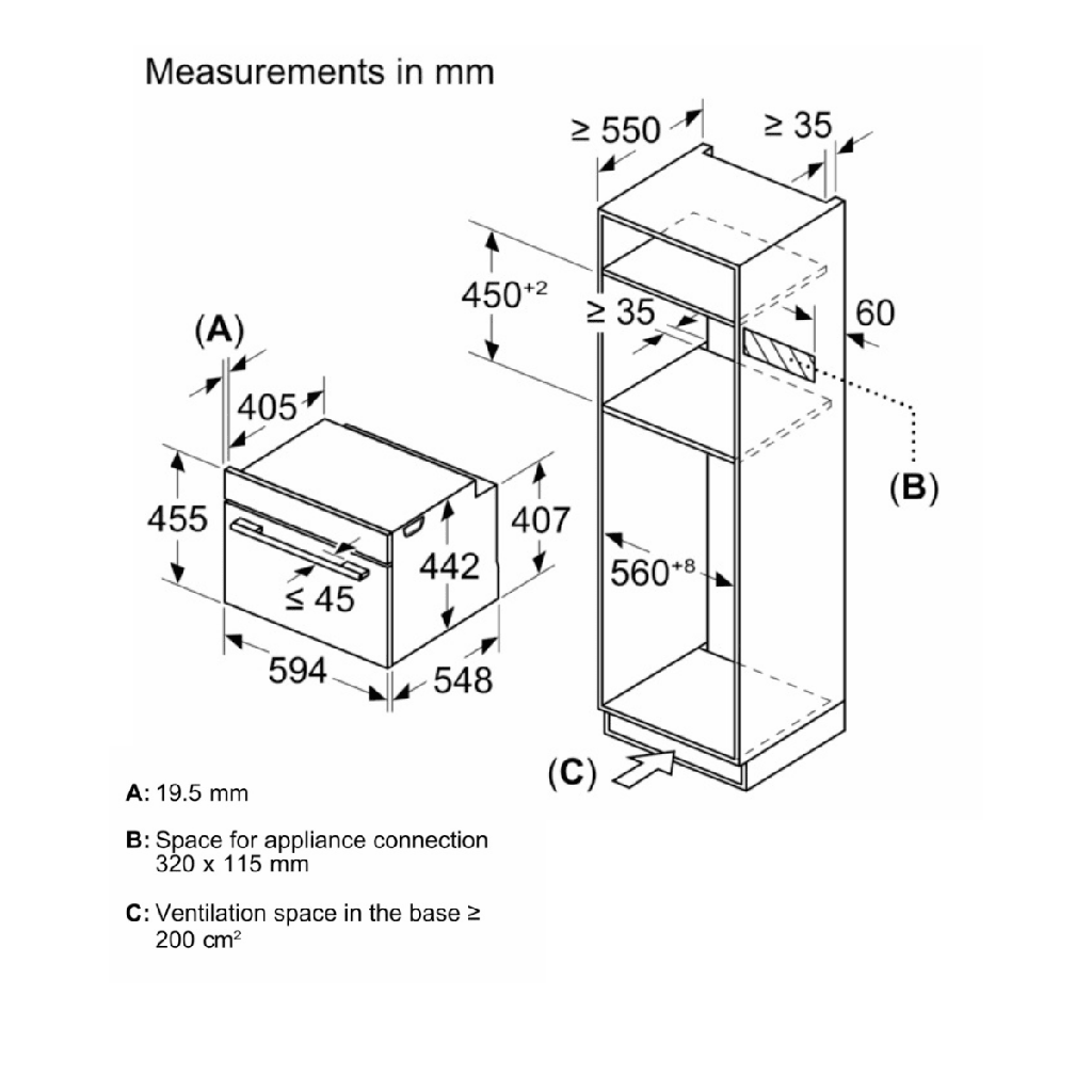 Series 8 built-in compact oven
