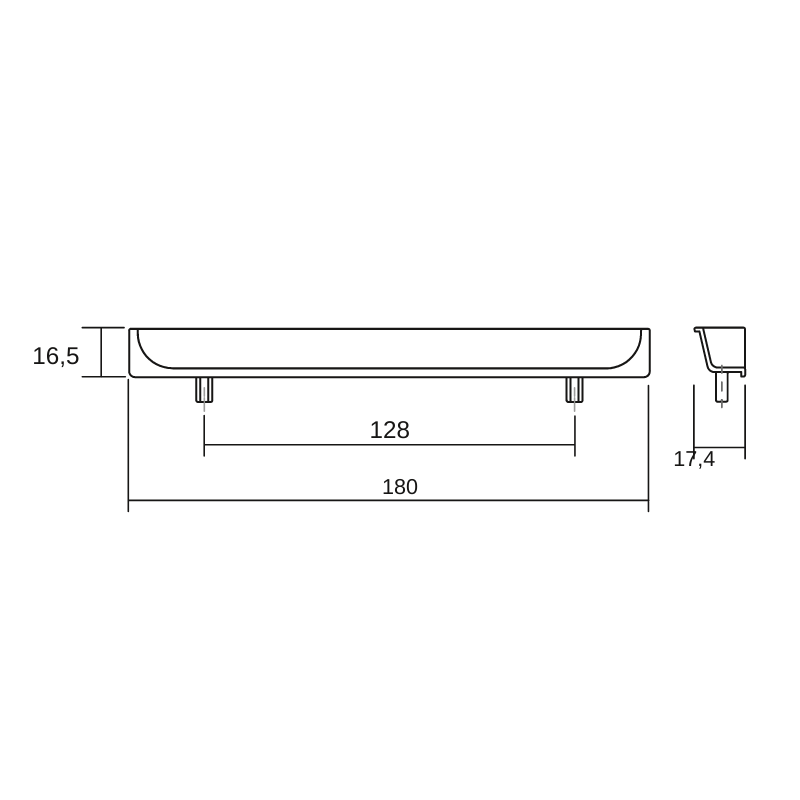 Hide 0094 recessed handle