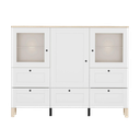 Modeo chest of drawers 150 cm, display cabinet with 3 doors and 5 drawers