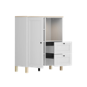 Modeo chest of drawers 100 cm with a door, 2 drawers and a white shelf