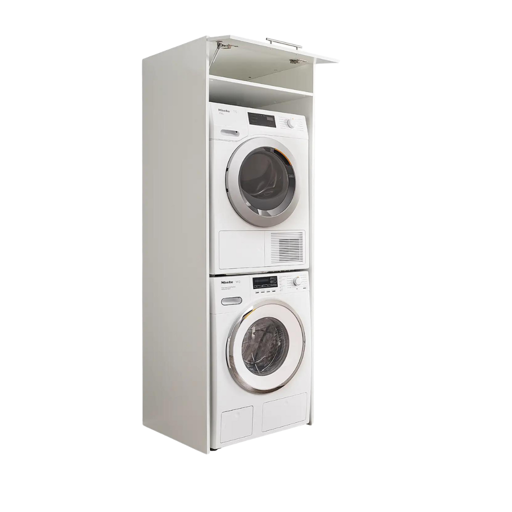 Stacking washing machine cabinet