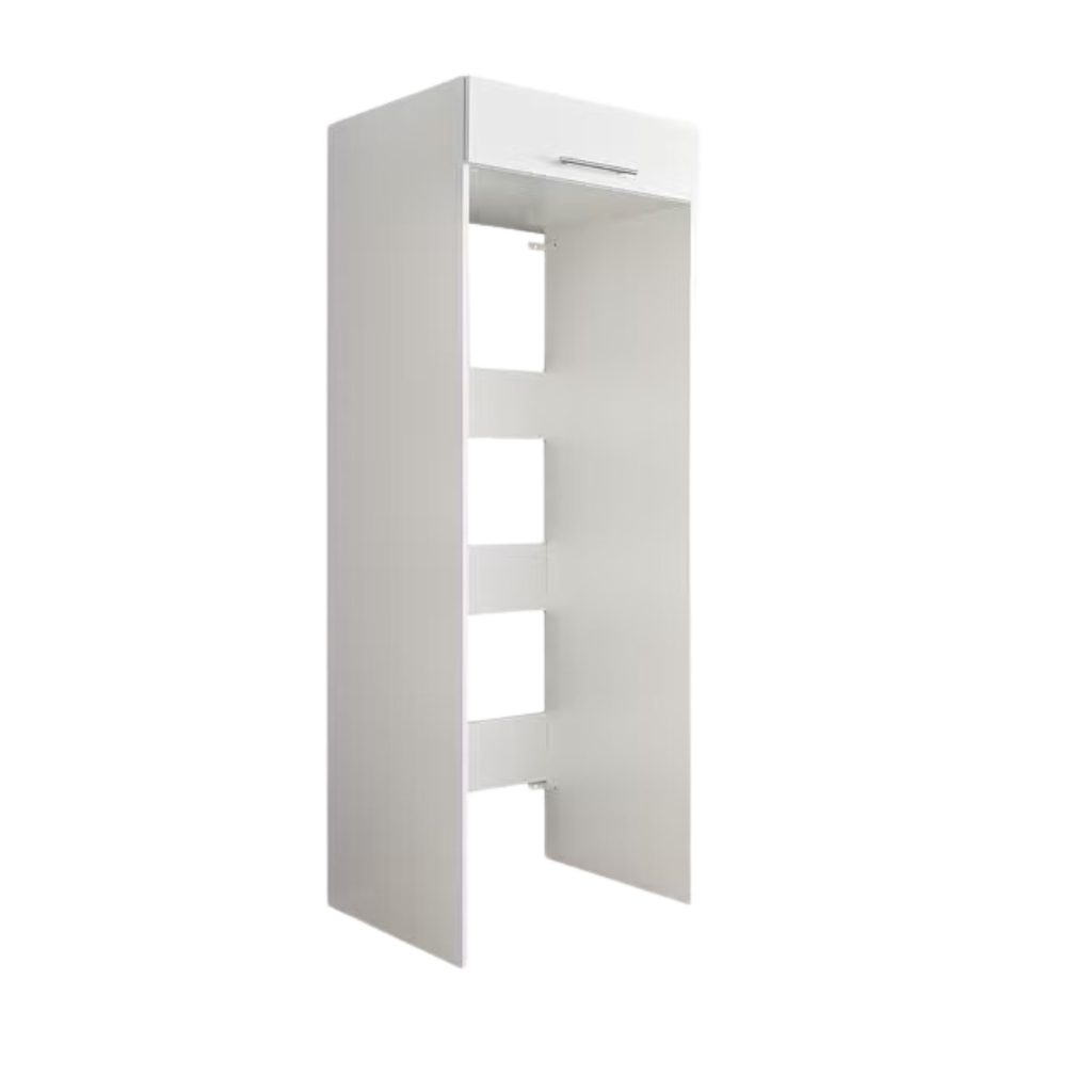 Laundry stacking washing machine cabinet