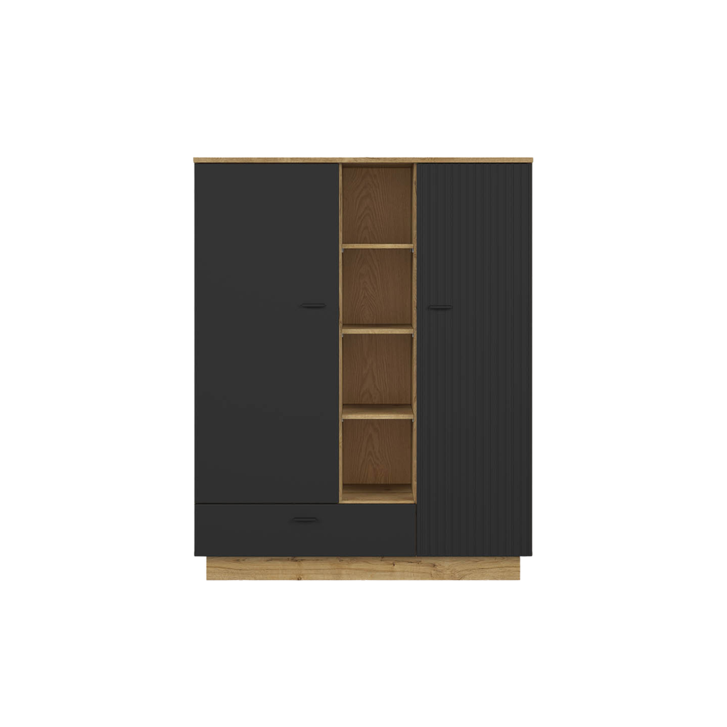 Zenda bookcase 117 cm with 2 doors, drawer and 4 shelves