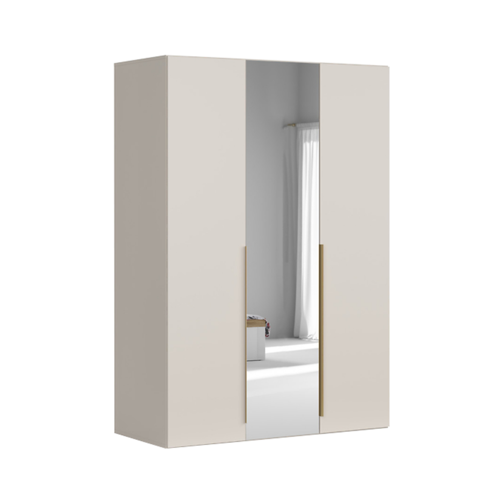 [F57-SZAFA_ZESTAW_267-UKA/SZ-KPL01] Flex wardrobe three-door  150 cm with mirror, cashmere