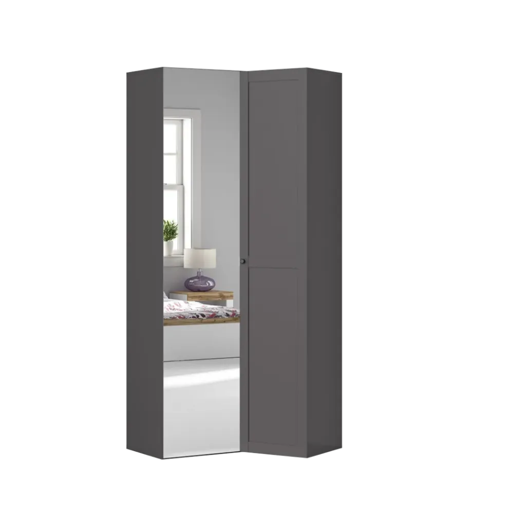 [FLEX-GRP-CORN-117x120] Flex modular corner graphite wardrobe 117x120 cm