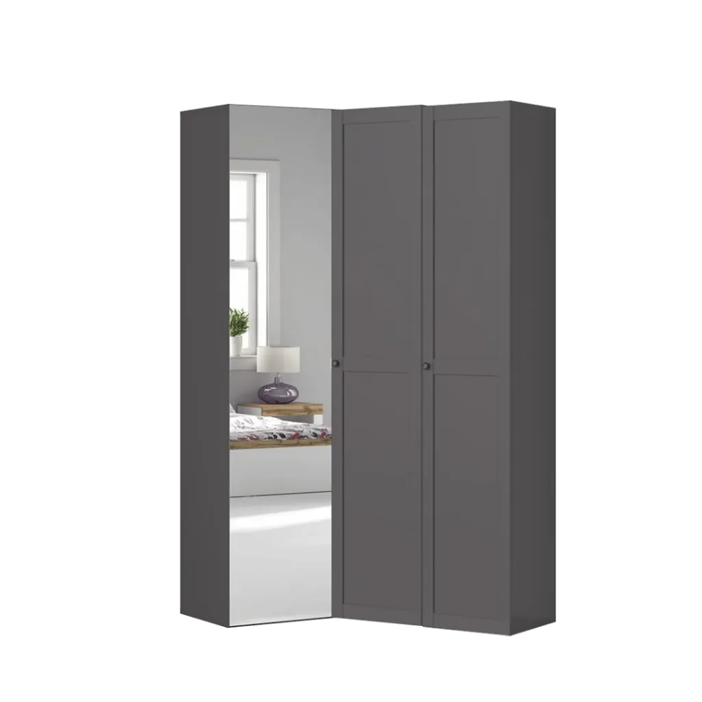 [FLEX-GRP-CORN-117x171] Flex modular corner graphite wardrobe 117x170 cm