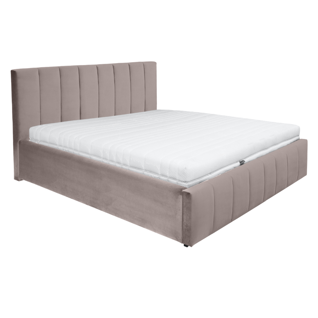 [BRW-LO-ALLOS-160X200-G2-FAN_VEL_314] Bed Allos 160 (Fantasy Velvet 314 Beige)