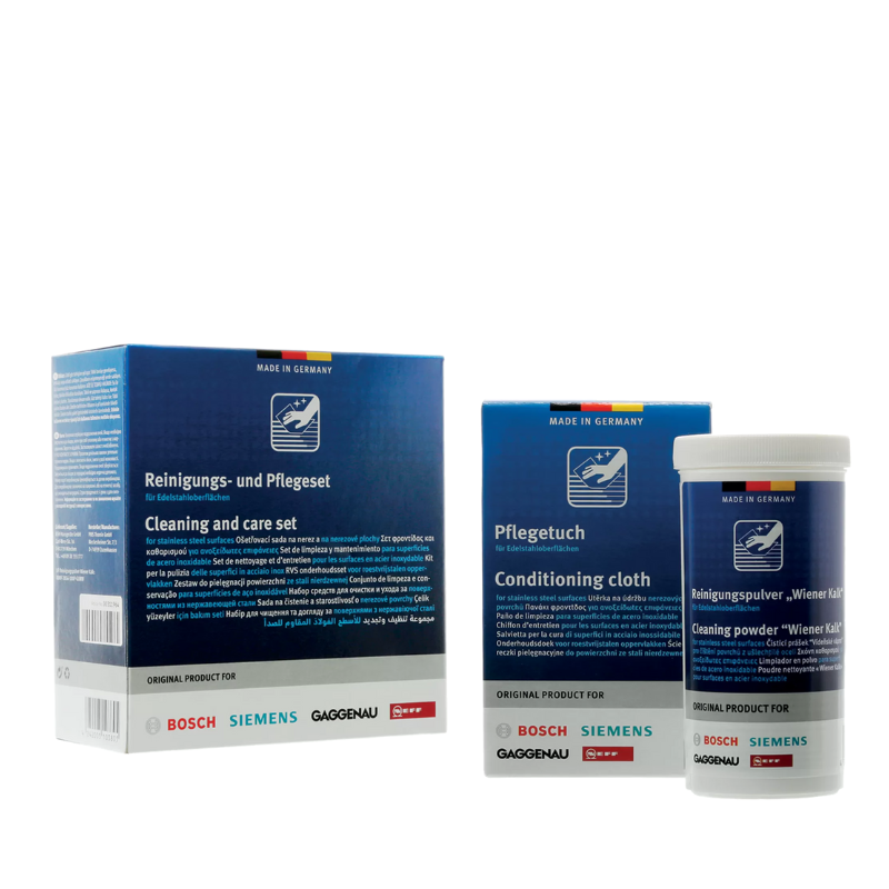 Bosch cleaning & care set for stainless steel surface