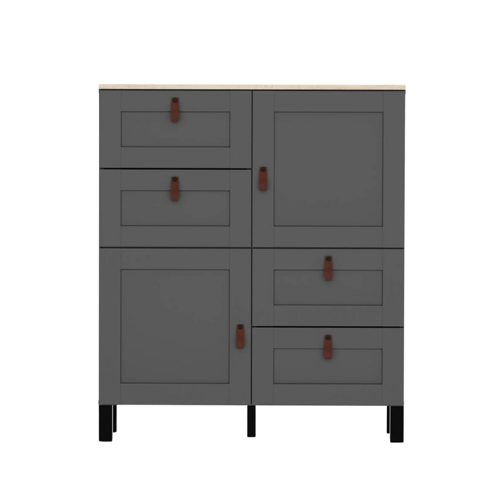 [S499-KOM/100/100/40_6-GF/GF-BC-KPL01] Modeo chest of drawers 100 cm with 2 doors and 4 drawers