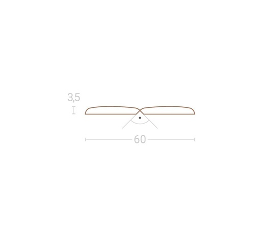[1255167] White high gloss Decor ceiling profile FAL