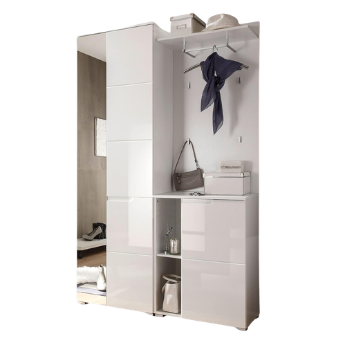 [8695713S] Spice hallway compact coat rack with mirror