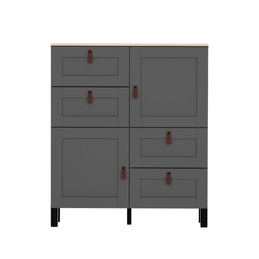 [S499-KOM/100/100/40_6-GF/GF-BC-KPL01] Modeo chest of drawers 100 cm with 2 doors and 4 drawers