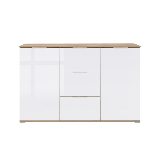 [S383-KOM2D3SDWO/BIP-FMIX70-KPL01] Zele chest of drawers 135 cm with 2 doors and 3 drawers